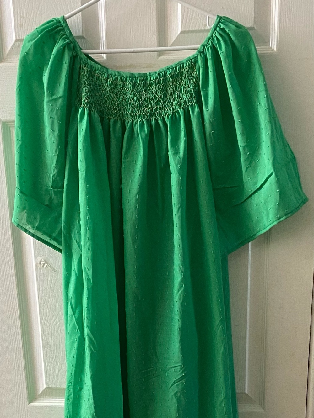 Smocked Light Swiss Dot Cotton Gown